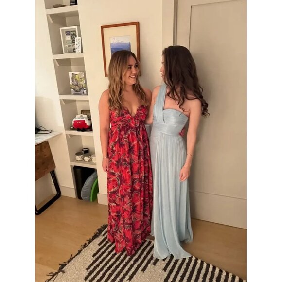 Badgley Mischka Blue Draped One-Shoulder Evening Gown – Women’s Size 8 - Picture 6 of 10